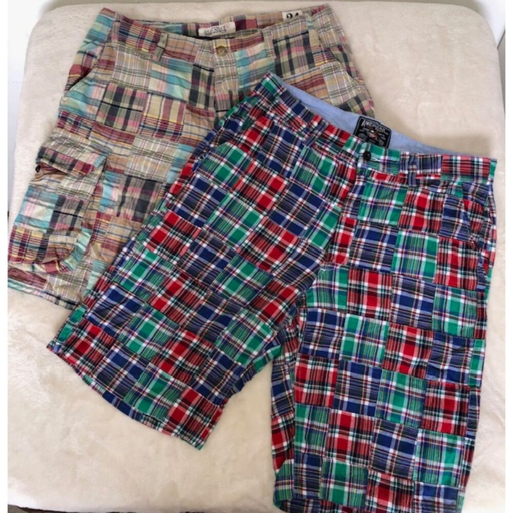 Men's Patchwork Plaid Shorts Bundle